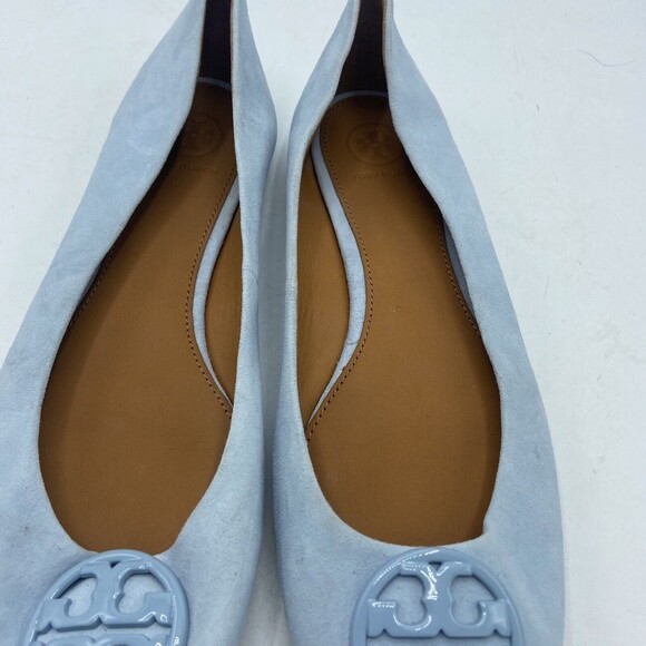 Tory Burch Chelsea Ballet Flat Kid Suede Baby Blue Size 8.5 - Picture 5 of 7